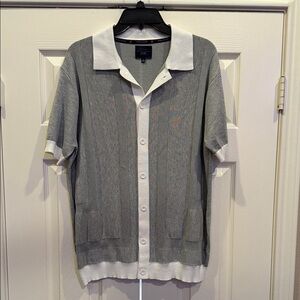 Classic Gray and White Button Down Shirt